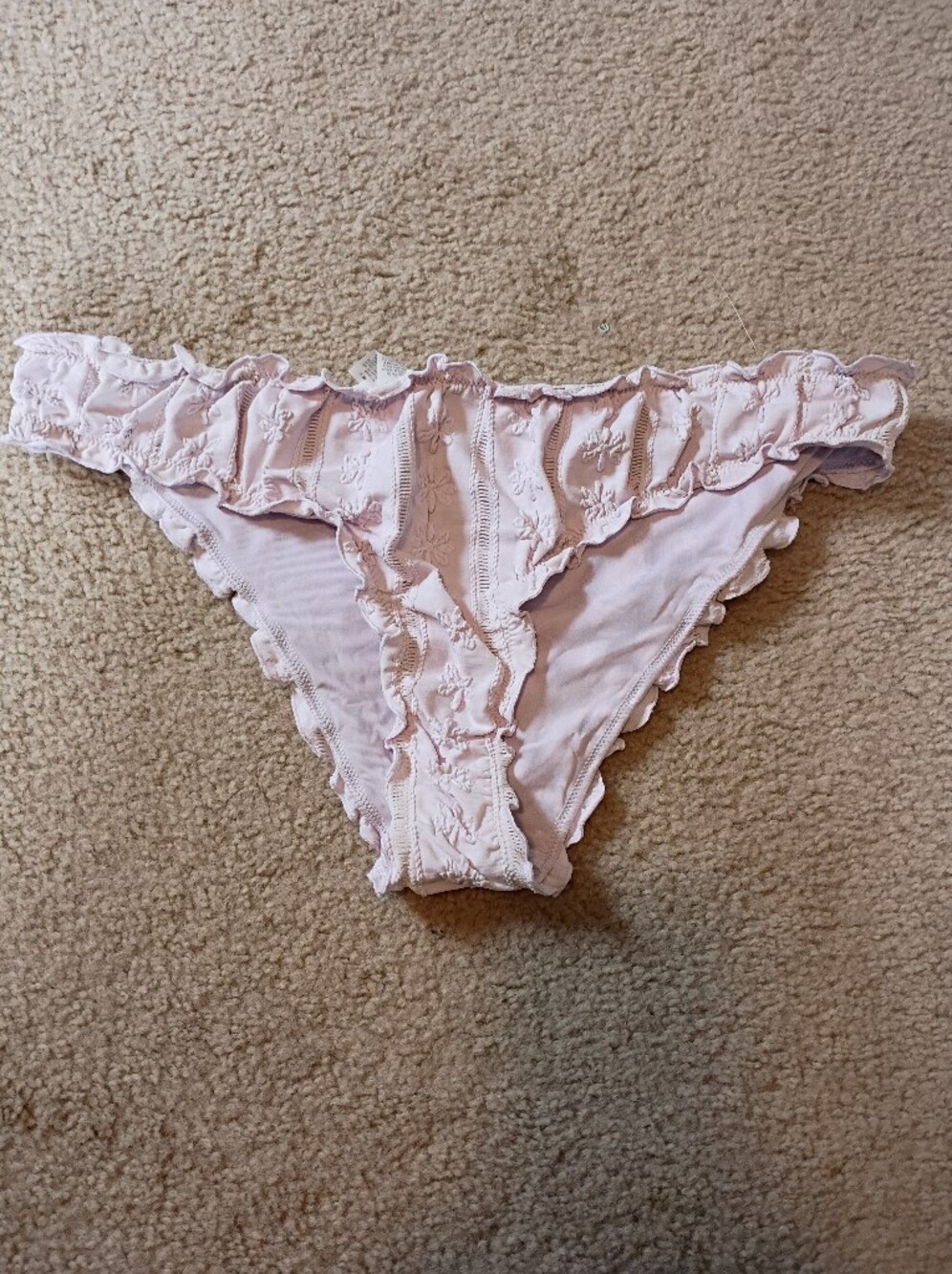 aerie Light Pink Ruffle Bikini Bottom